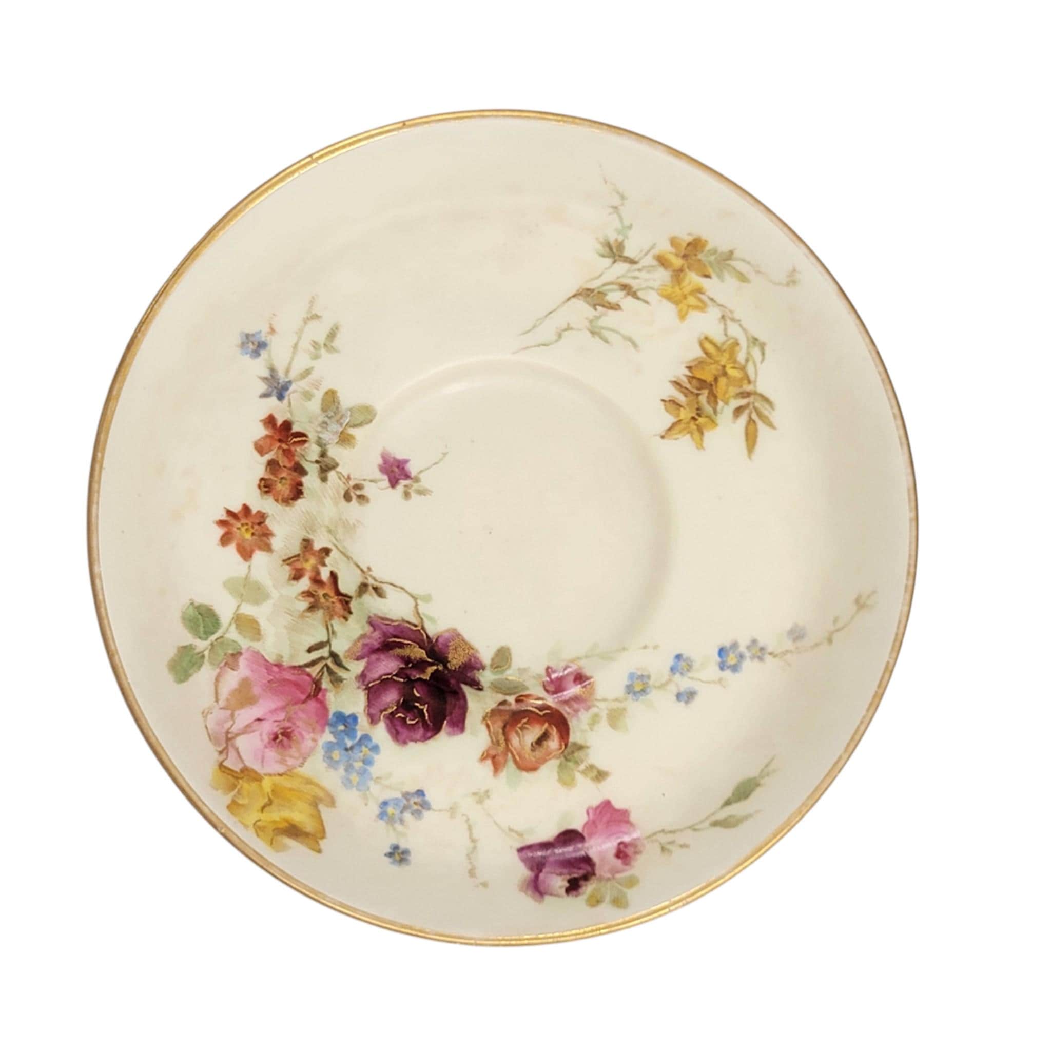 Royal Worcester Blush Ivory Victorian Tea Set Teapot Cup Saucer 1893–1894