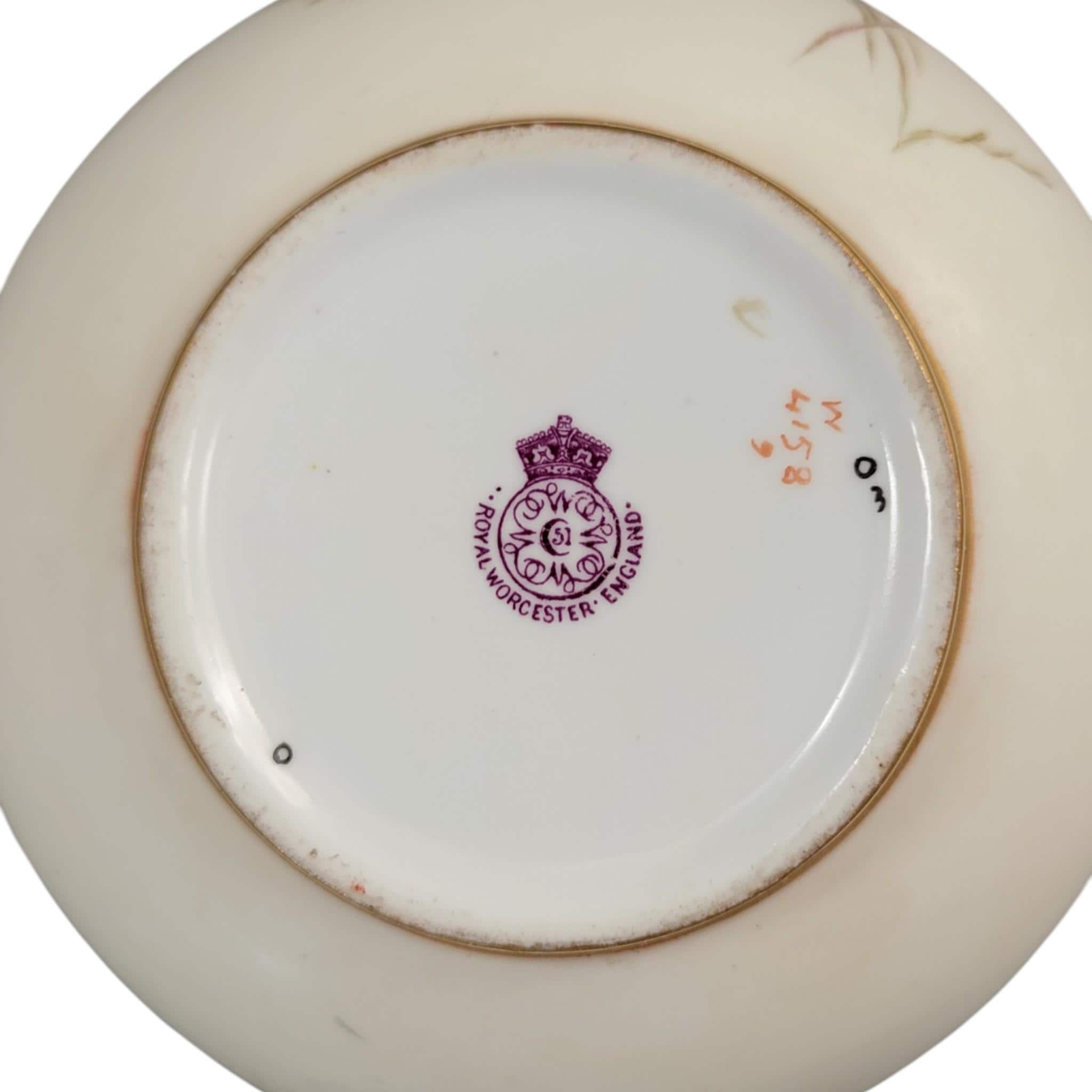 Royal Worcester Blush Ivory Victorian Tea Set Teapot Cup Saucer 1893–1894