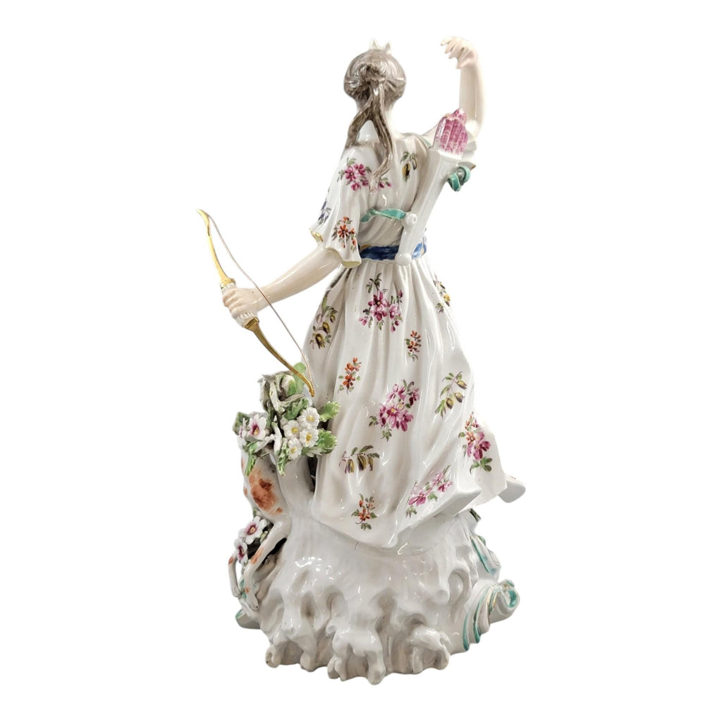 Derby Porcelain Figure of Diana with Hunting Dog, 18th Century Patch Period c.1760–1765