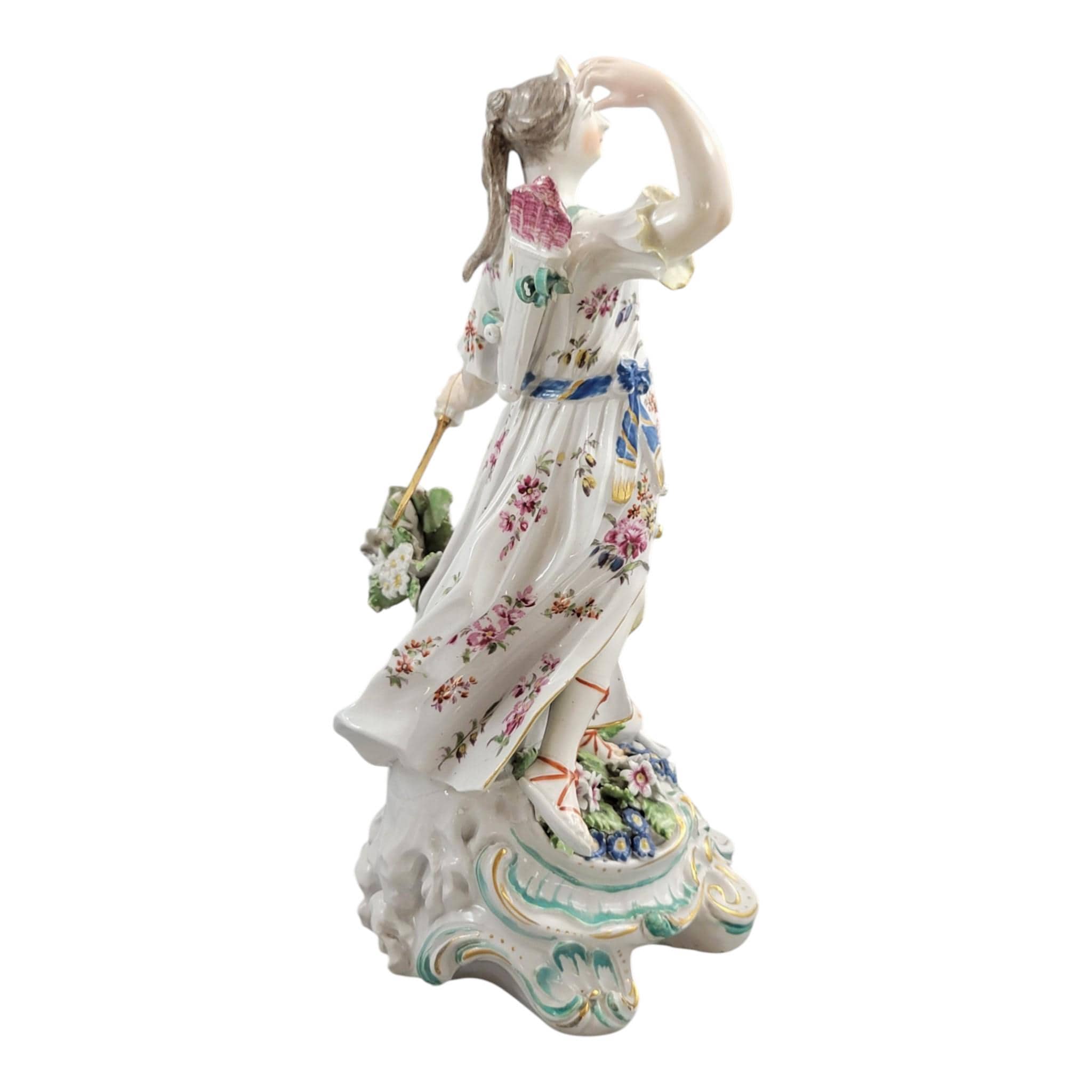 Derby Porcelain Figure of Diana with Hunting Dog, 18th Century Patch Period c.1760–1765