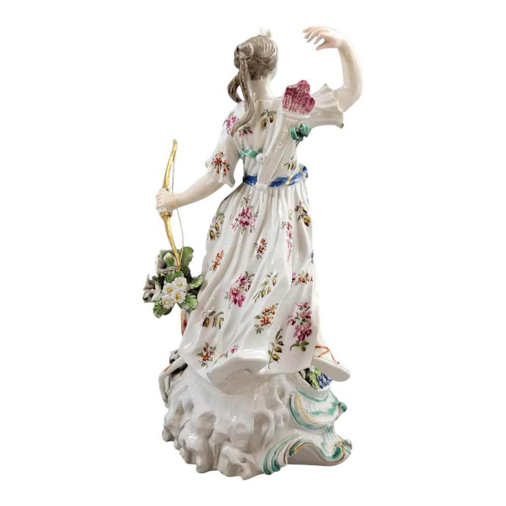 Derby Porcelain Figure of Diana with Hunting Dog, 18th Century Patch Period c.1760–1765