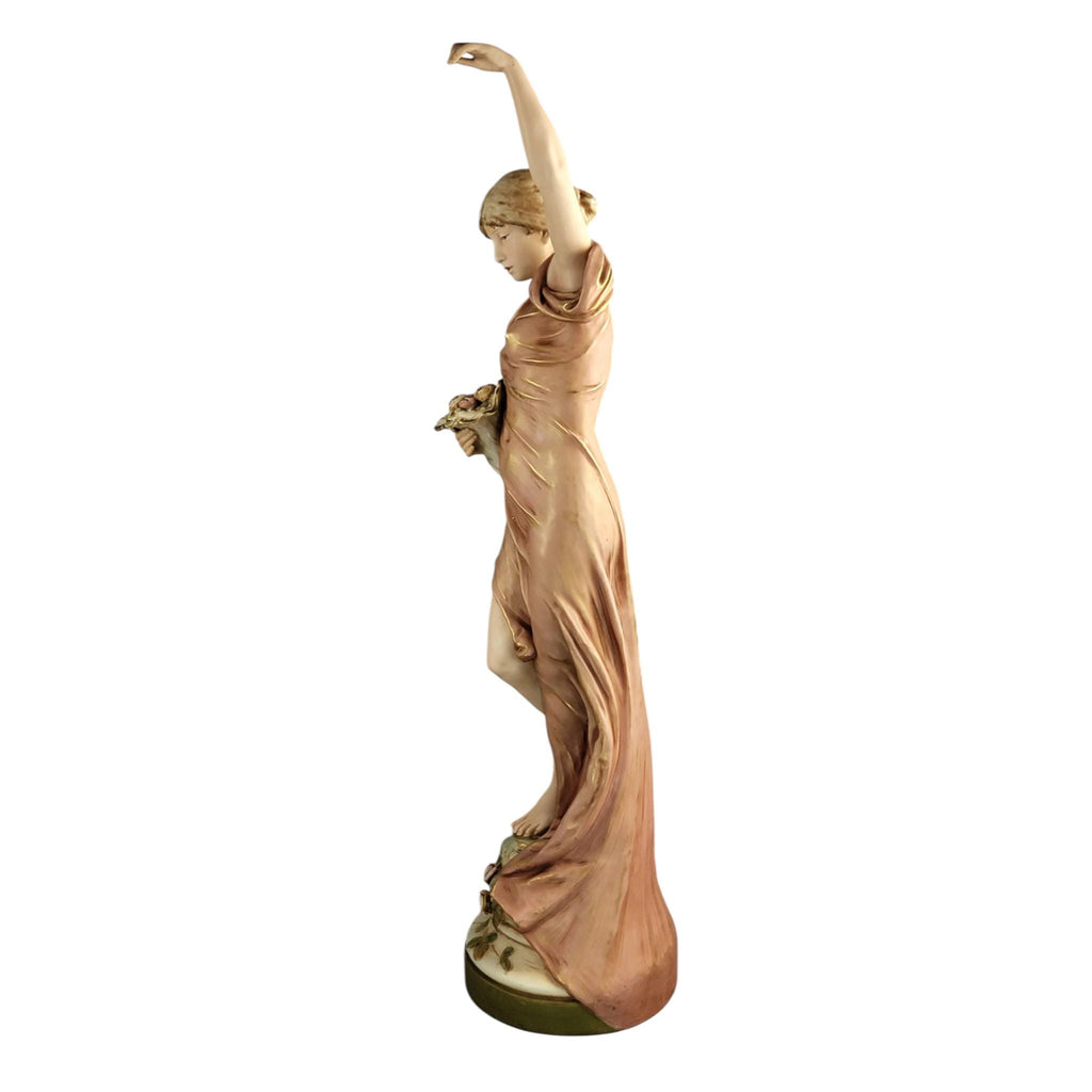 Royal Dux monumental porcelain graceful maiden figure, early 20th century