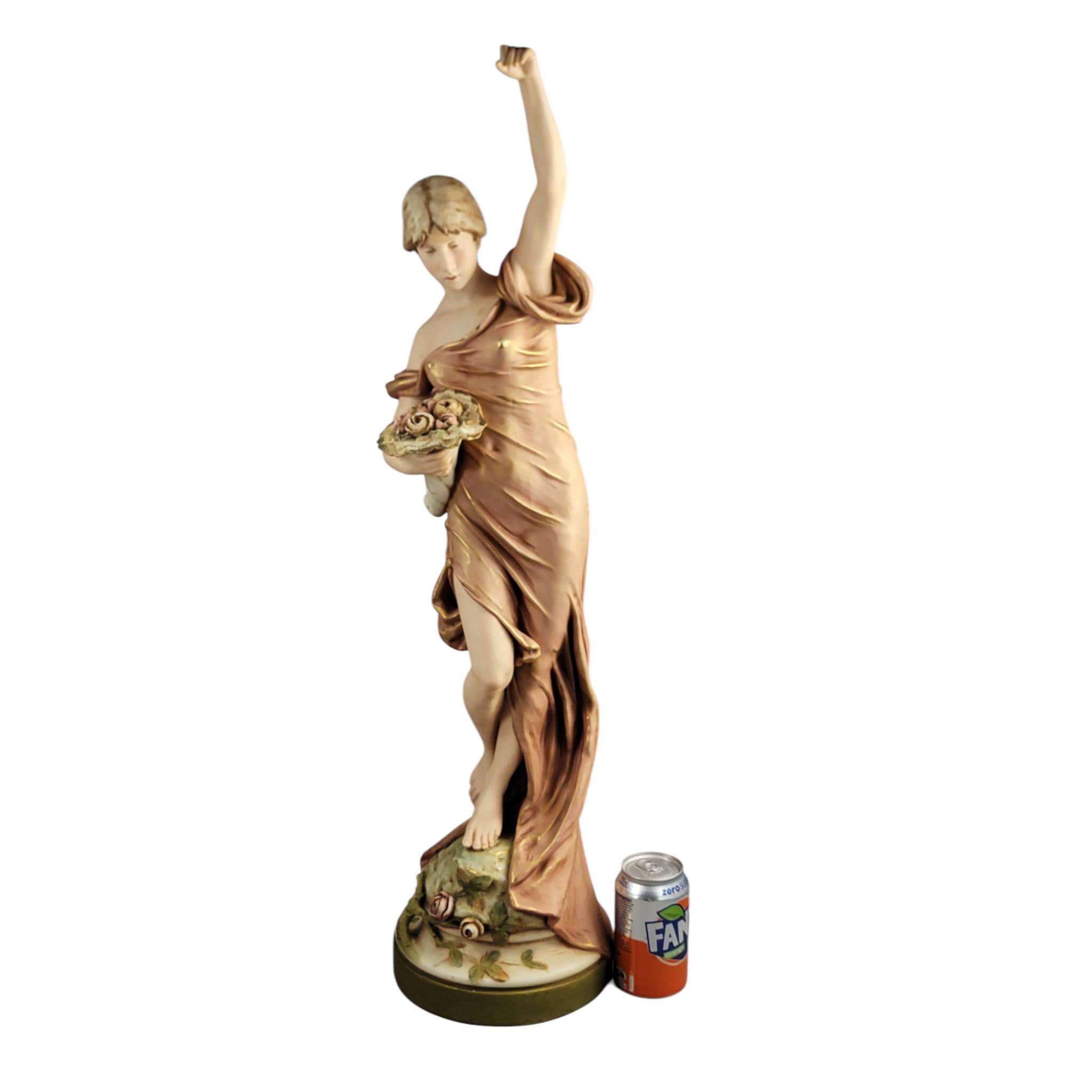 Royal Dux monumental porcelain graceful maiden figure, early 20th century