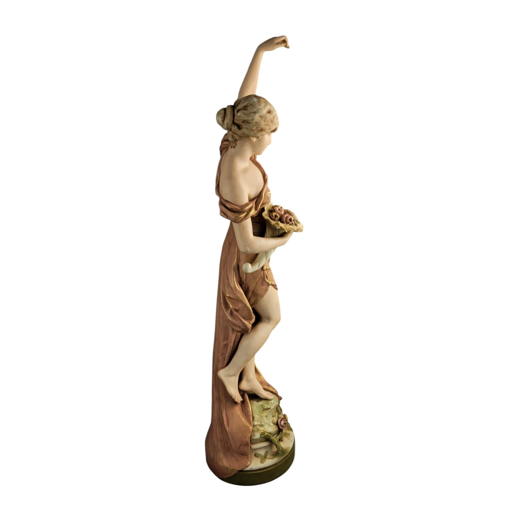 Royal Dux monumental porcelain graceful maiden figure, early 20th century
