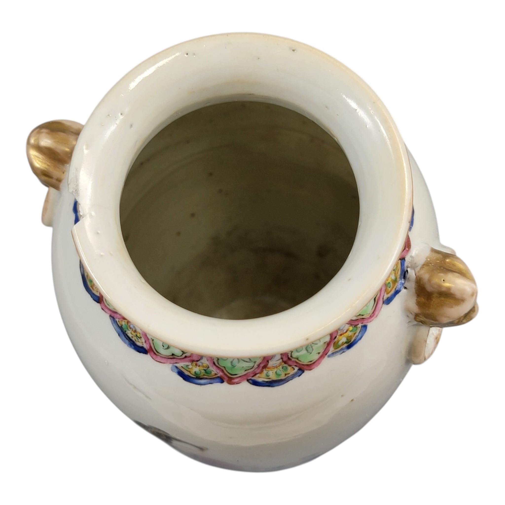 Chinese famille rose vase Magu Shoulao Qing dynasty Jingdezhen c. 1870