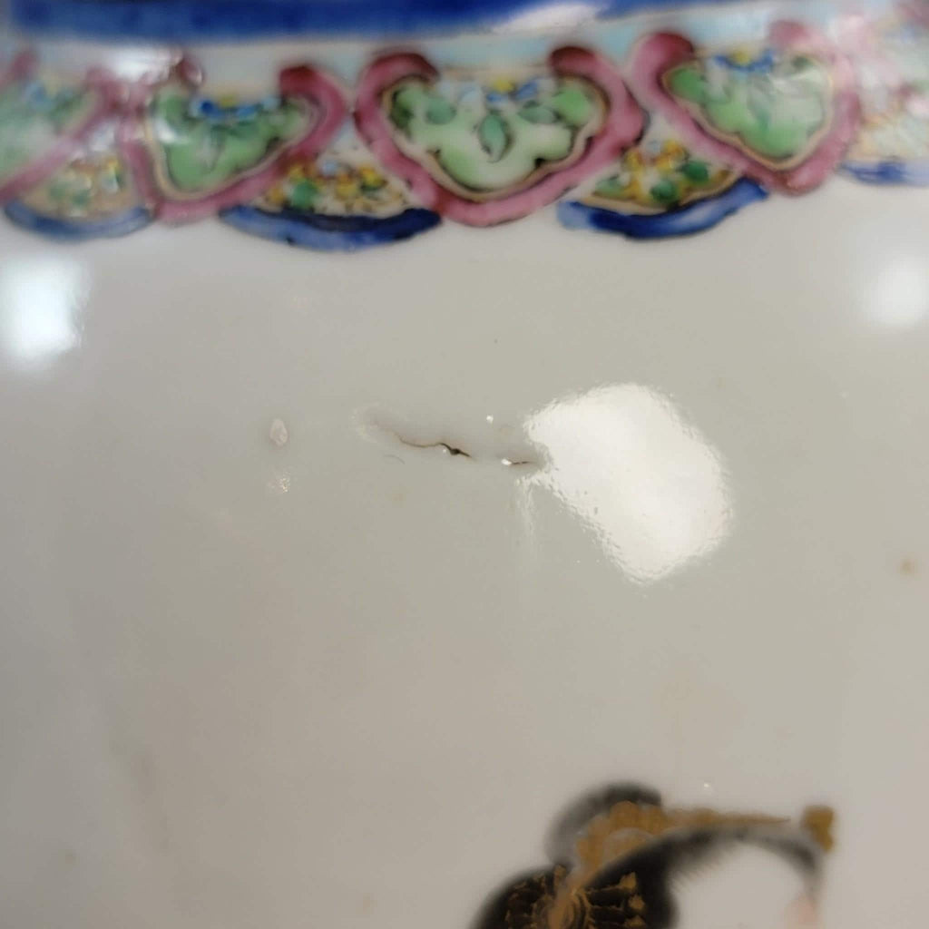 Chinese famille rose vase Magu Shoulao Qing dynasty Jingdezhen c. 1870