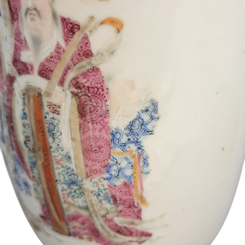 Chinese famille rose vase Magu Shoulao Qing dynasty Jingdezhen c. 1870