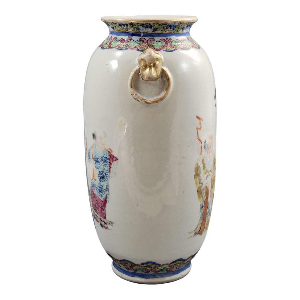 Chinese famille rose vase Magu Shoulao Qing dynasty Jingdezhen c. 1870
