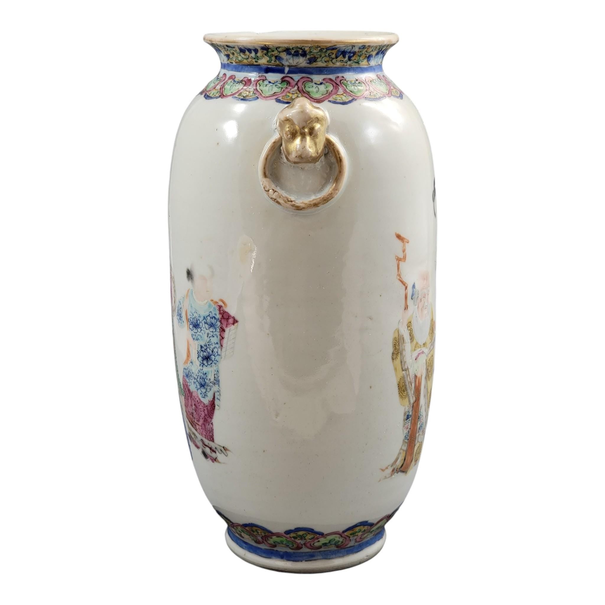 Chinese famille rose vase Magu Shoulao Qing dynasty Jingdezhen c. 1870