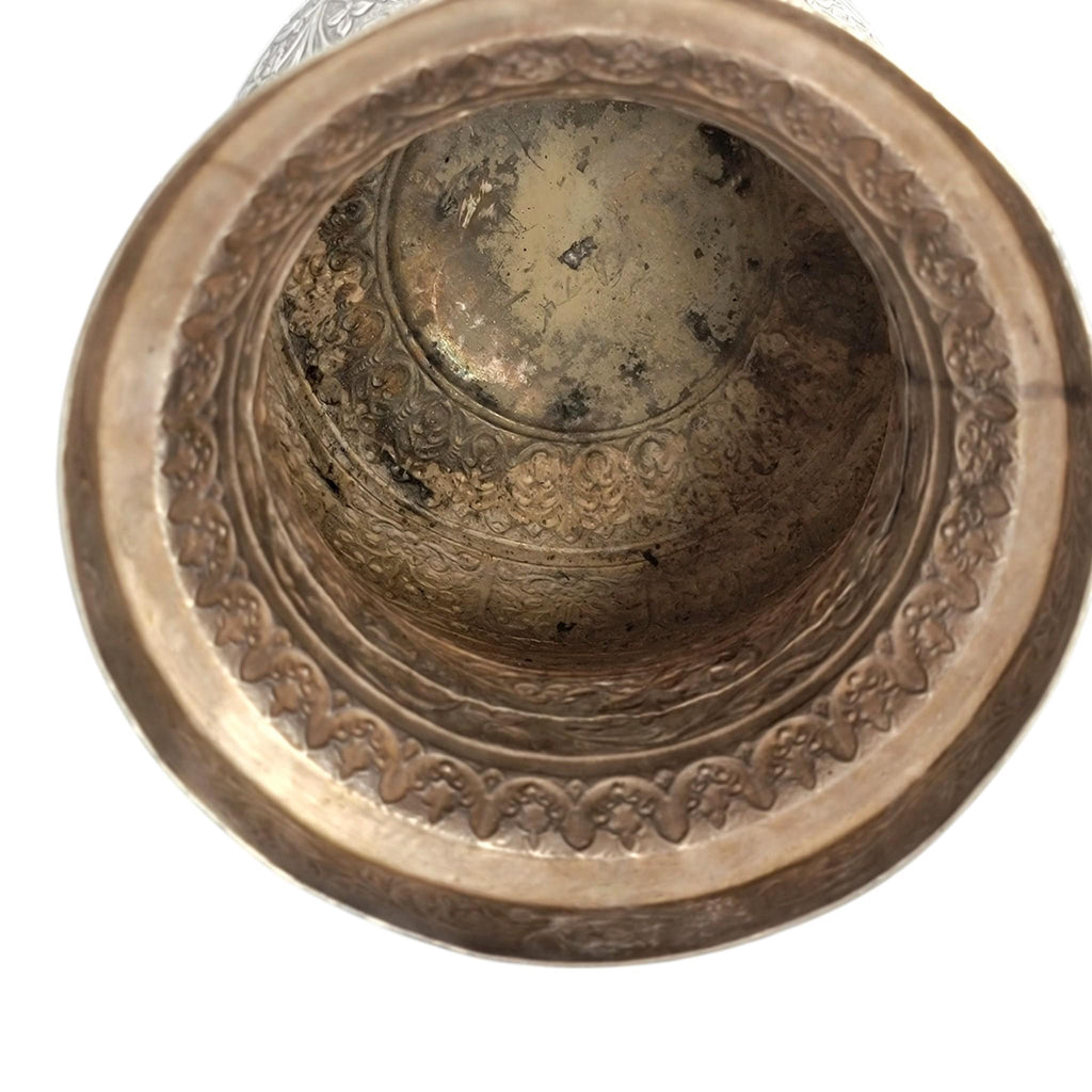 Indian silver vase Kutch Gujarat large antique repousse baluster form 3012g heavy statement piece