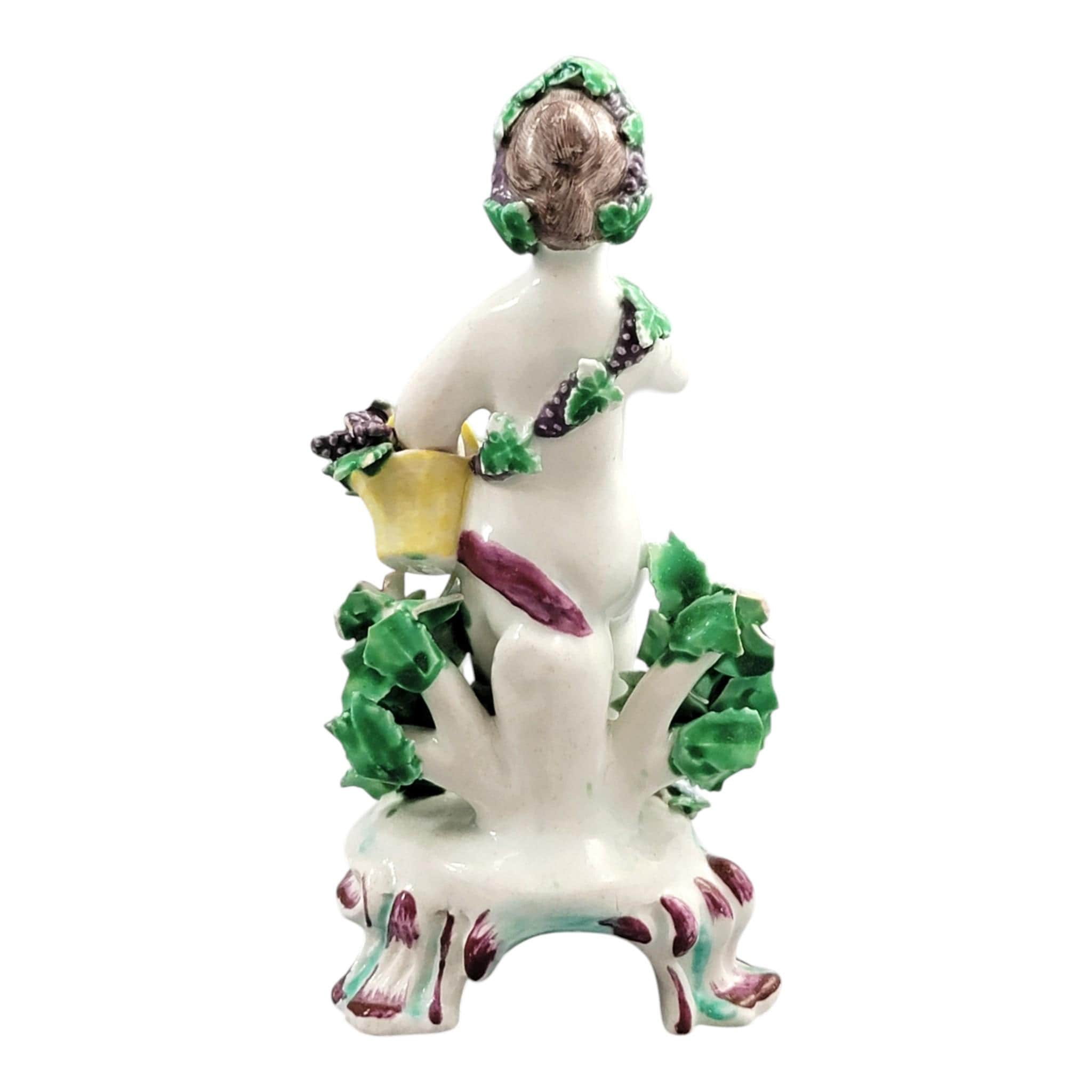 Bow porcelain Bacchus putto figure Georgian soft paste English c1760 rare