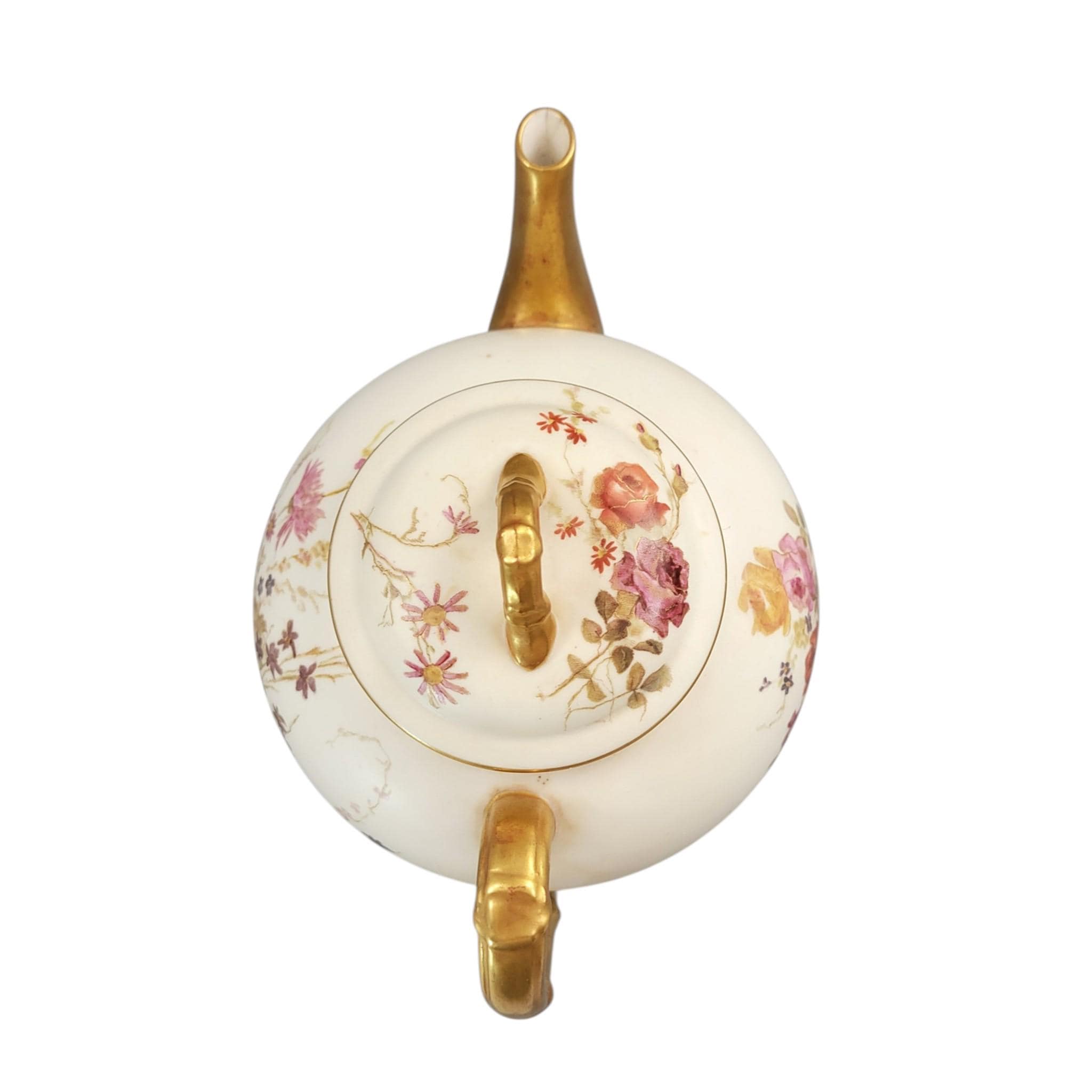 Royal Worcester Blush Ivory Victorian Tea Set Teapot Cup Saucer 1893–1894