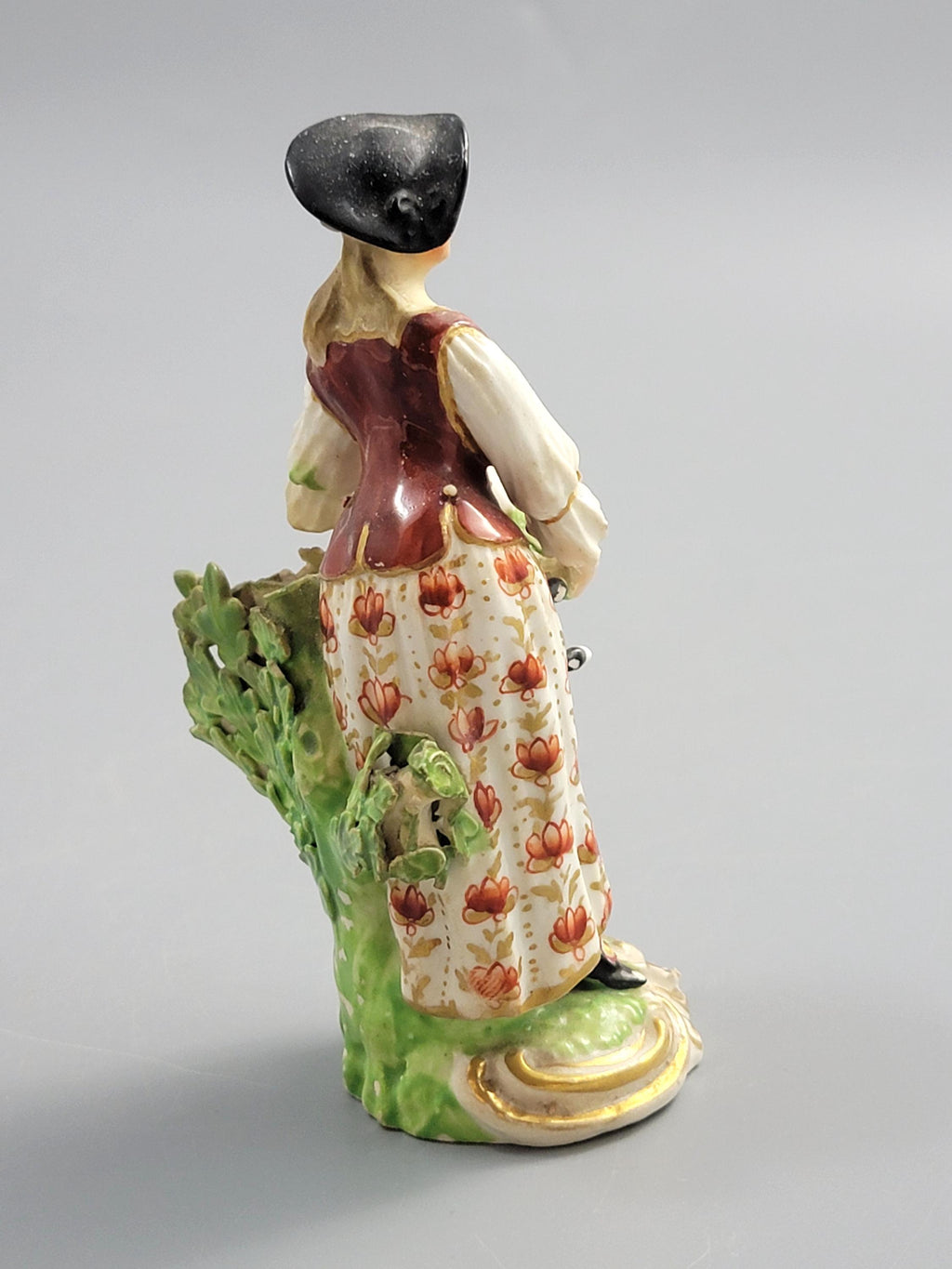 Rare Derby porcelain shepherdess with lamb figure c.1756 pale family period