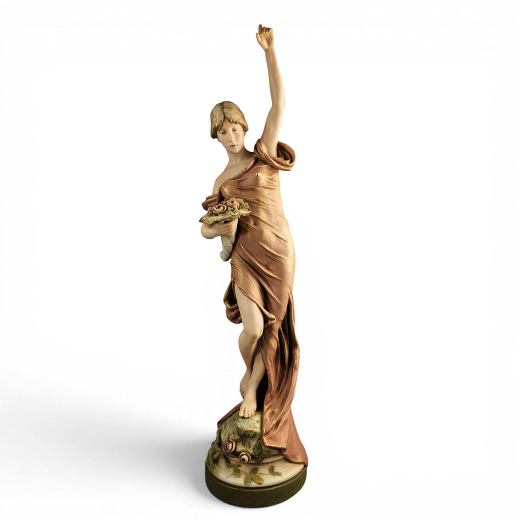 Royal Dux monumental porcelain graceful maiden figure, early 20th century