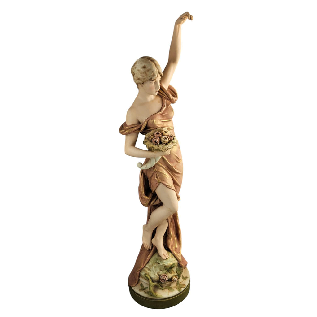 Royal Dux monumental porcelain graceful maiden figure, early 20th century