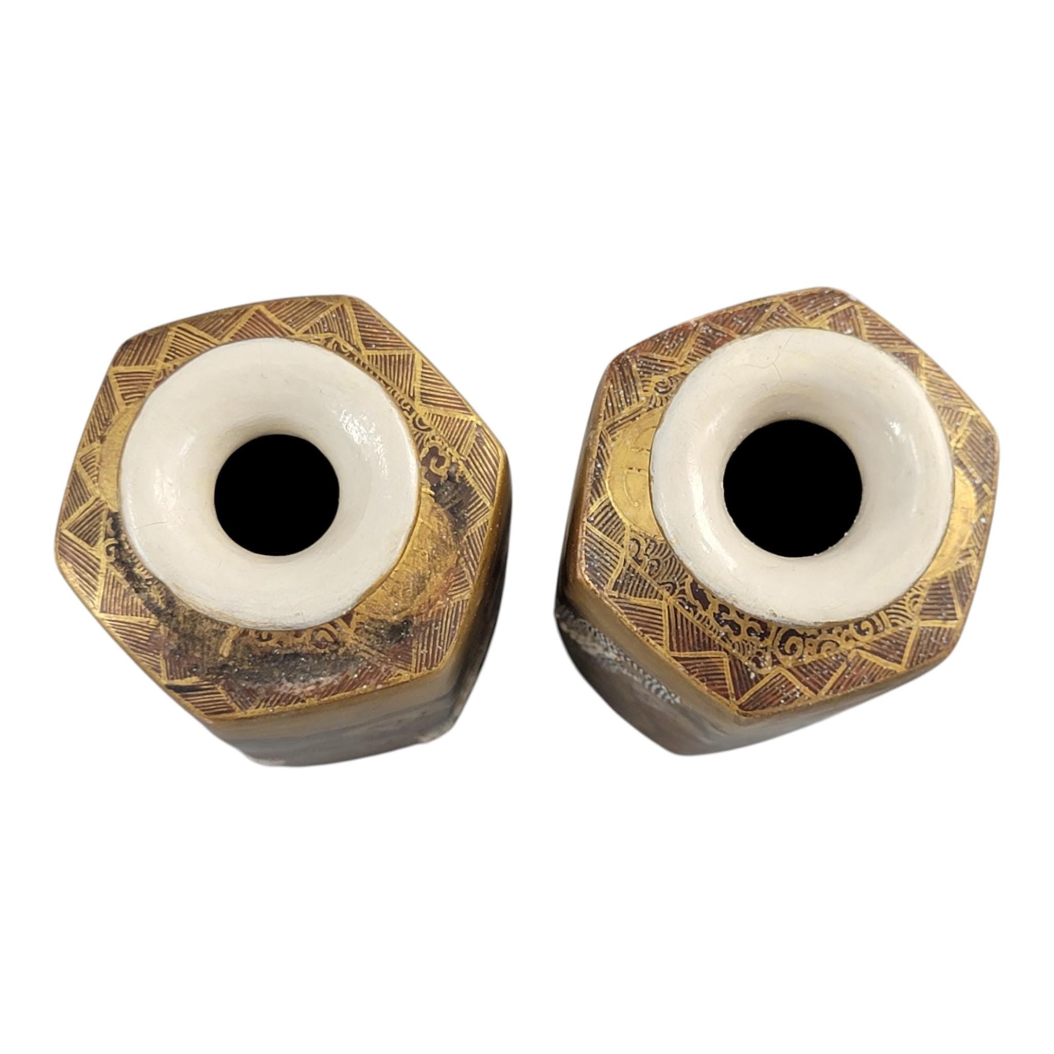 Pair of Japanese Satsuma vases with Rakan, dragon and moriage, Meiji–Taisho period