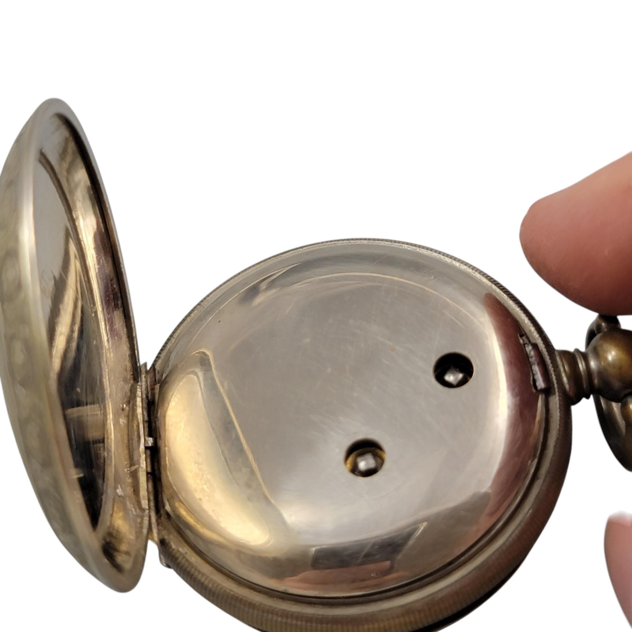 Antique Ottoman silver pocket watch — Cyrillic «МАКЕДОНИЈА» & military coat of arms — Swiss c. 1882–1912 — with original beaded pouch