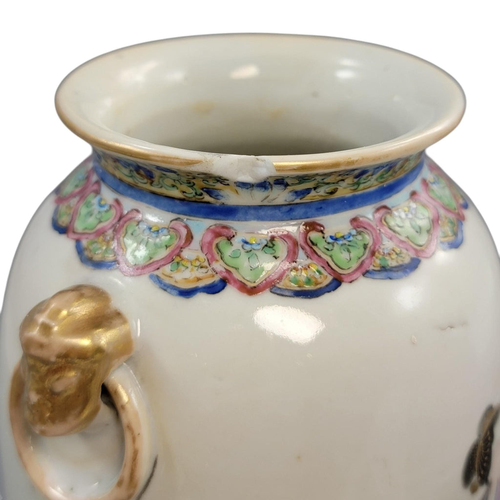 Chinese famille rose vase Magu Shoulao Qing dynasty Jingdezhen c. 1870