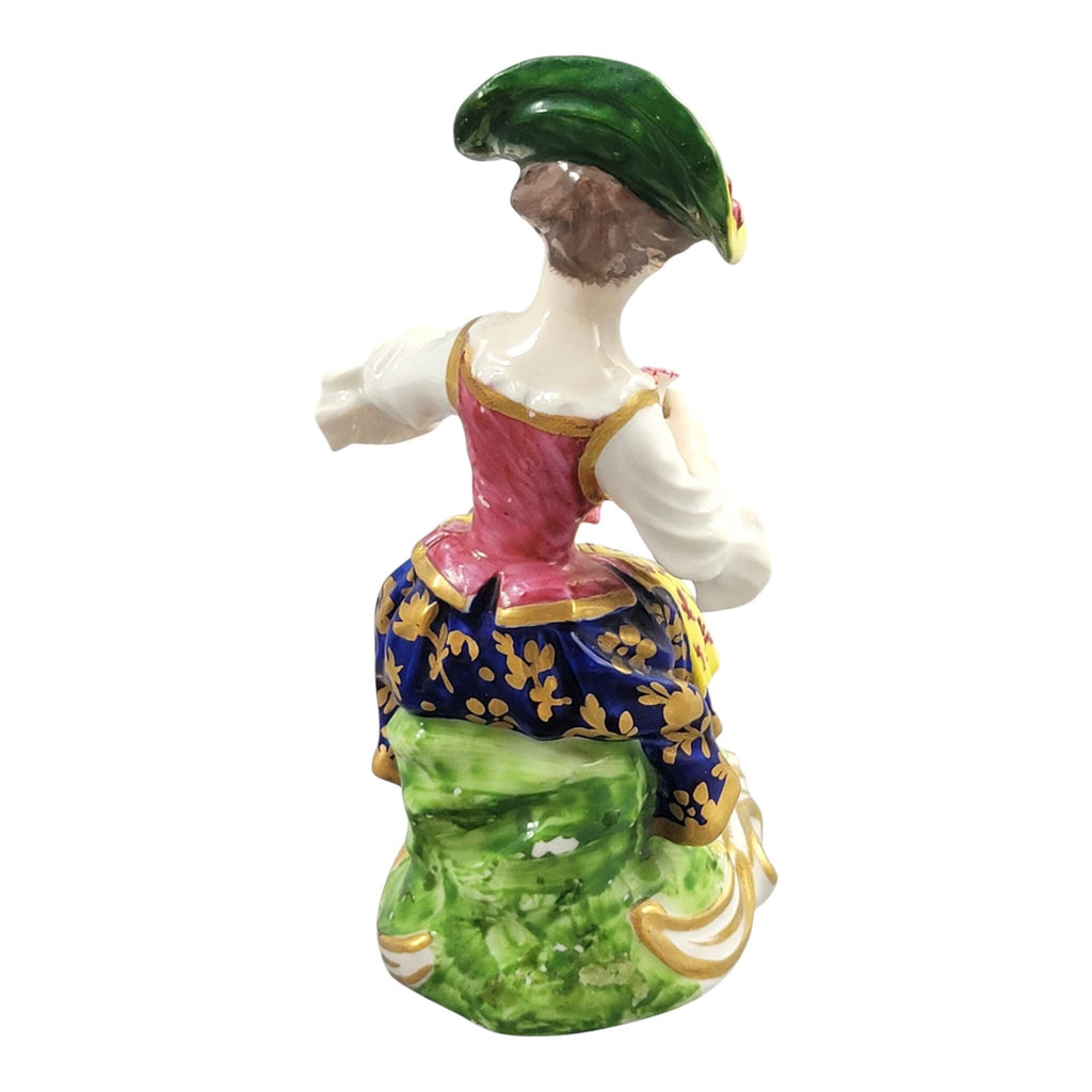 Rare Derby porcelain flower seller figure, model no. 8, c. 1780–1784