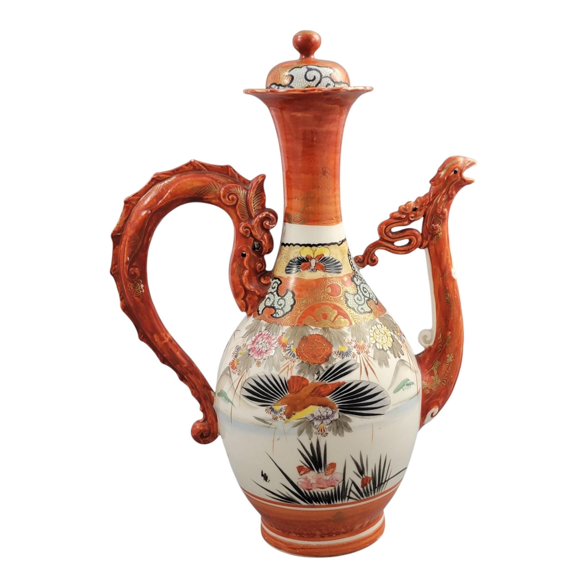 Large Kutani dragon ewer with phoenix spout, Meiji period c. 1880–1900