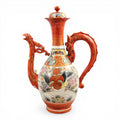 Large Kutani dragon ewer with phoenix spout, Meiji period c. 1880–1900