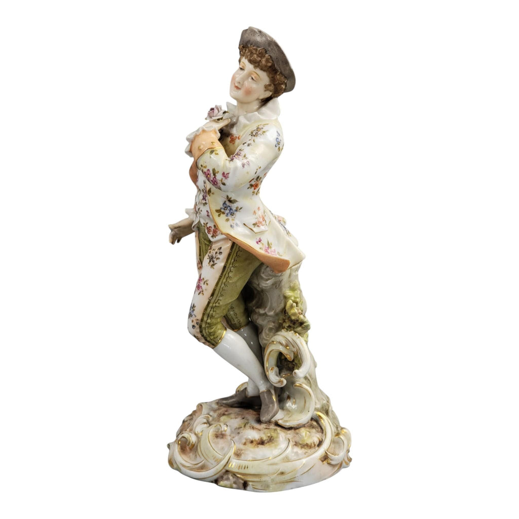 Volkstedt porcelain figure young gallant Triebner Ens Eckert c. 1880