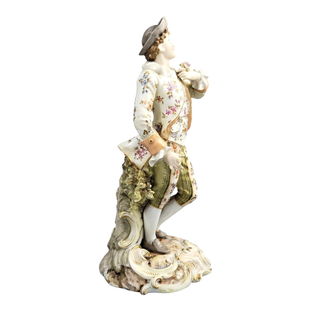 Volkstedt porcelain figure young gallant Triebner Ens Eckert c. 1880