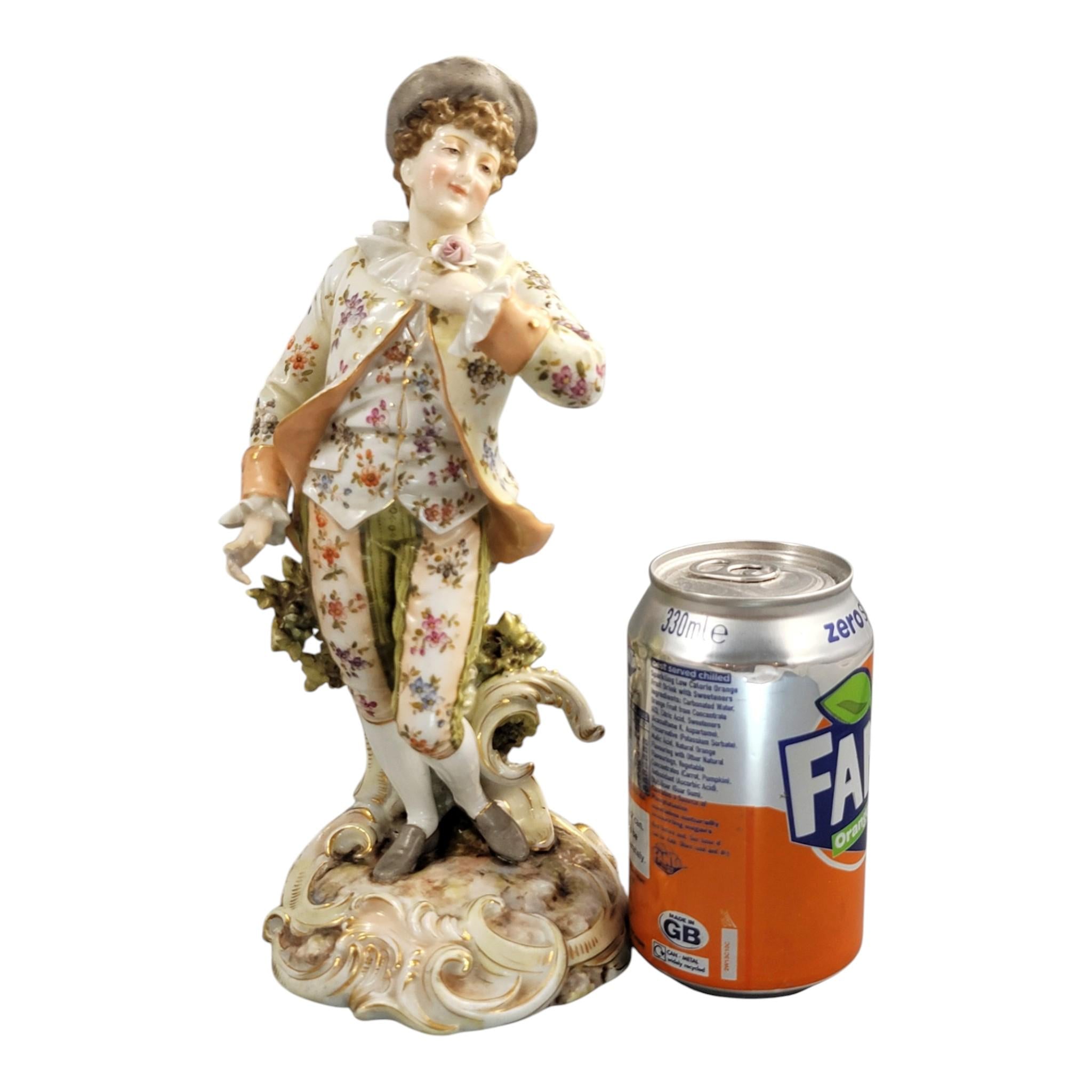 Volkstedt porcelain figure young gallant Triebner Ens Eckert c. 1880