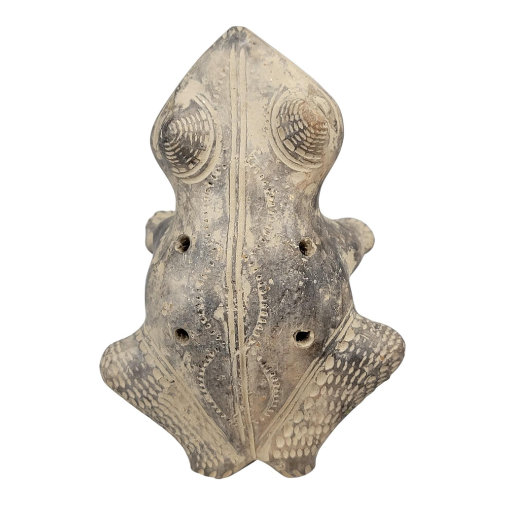 Pre-Columbian frog whistle, Chimú ceramic ocarina, Peru c. 1100–1470