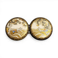 Japanese Satsuma porcelain belt buckle dragon Meiji c.1900