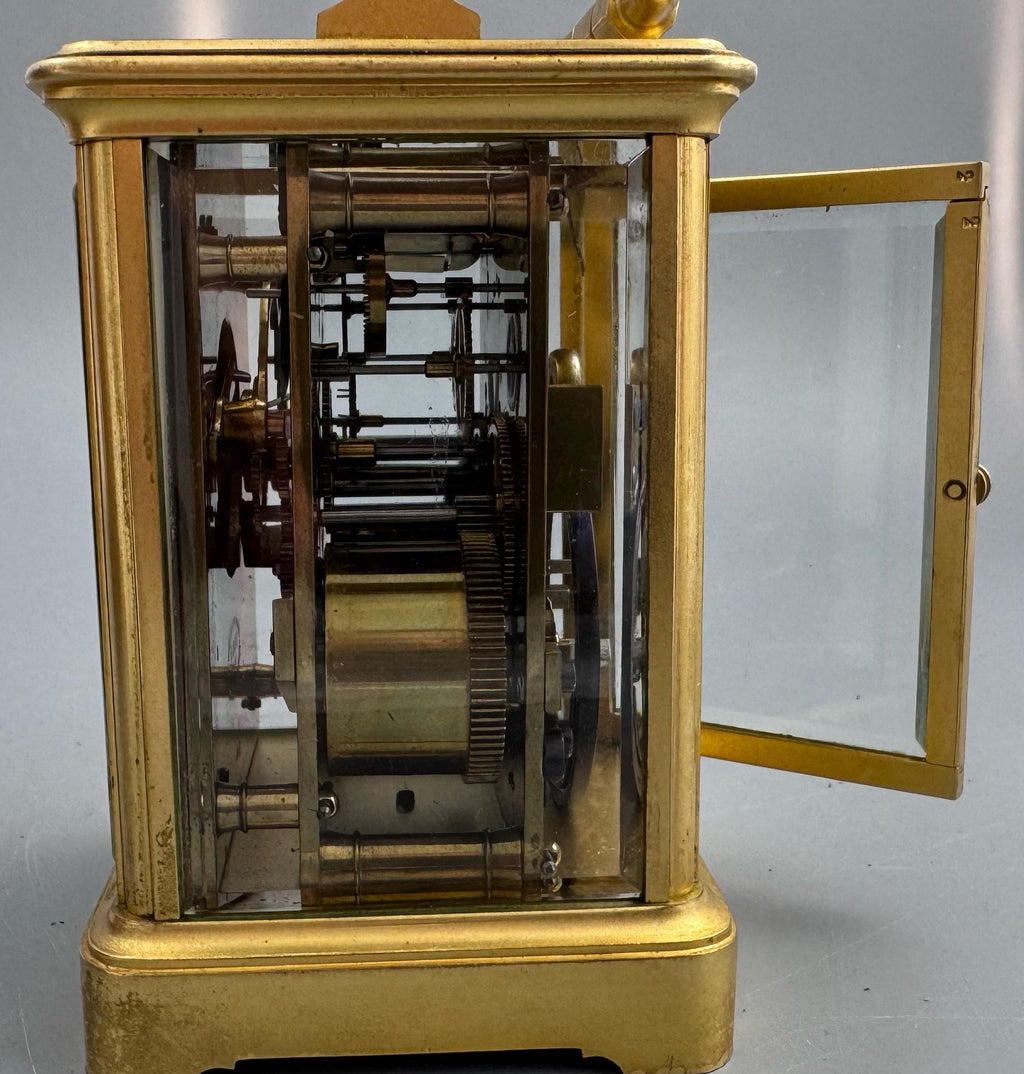 Henri Jacot Paris Eight-Day Striking Carriage Clock with Original Travel Case