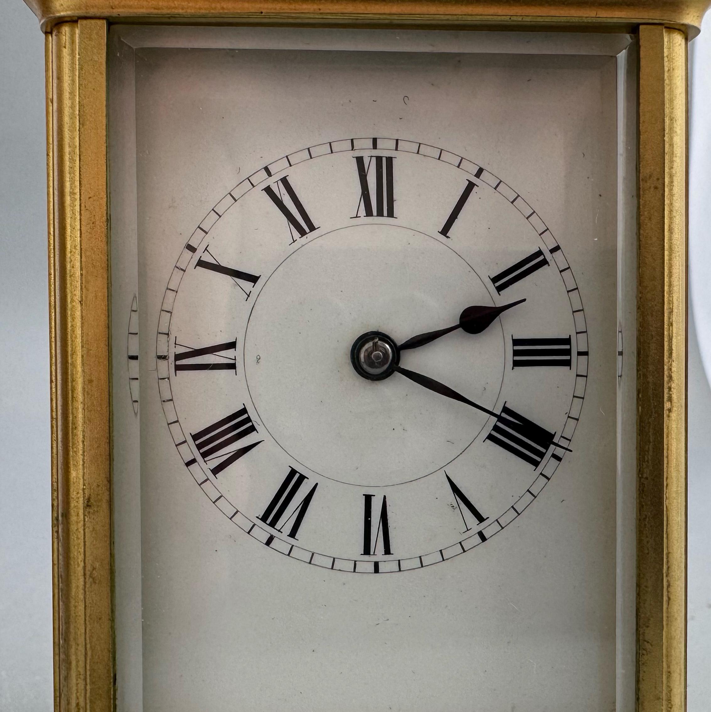 Henri Jacot Paris Eight-Day Striking Carriage Clock with Original Travel Case