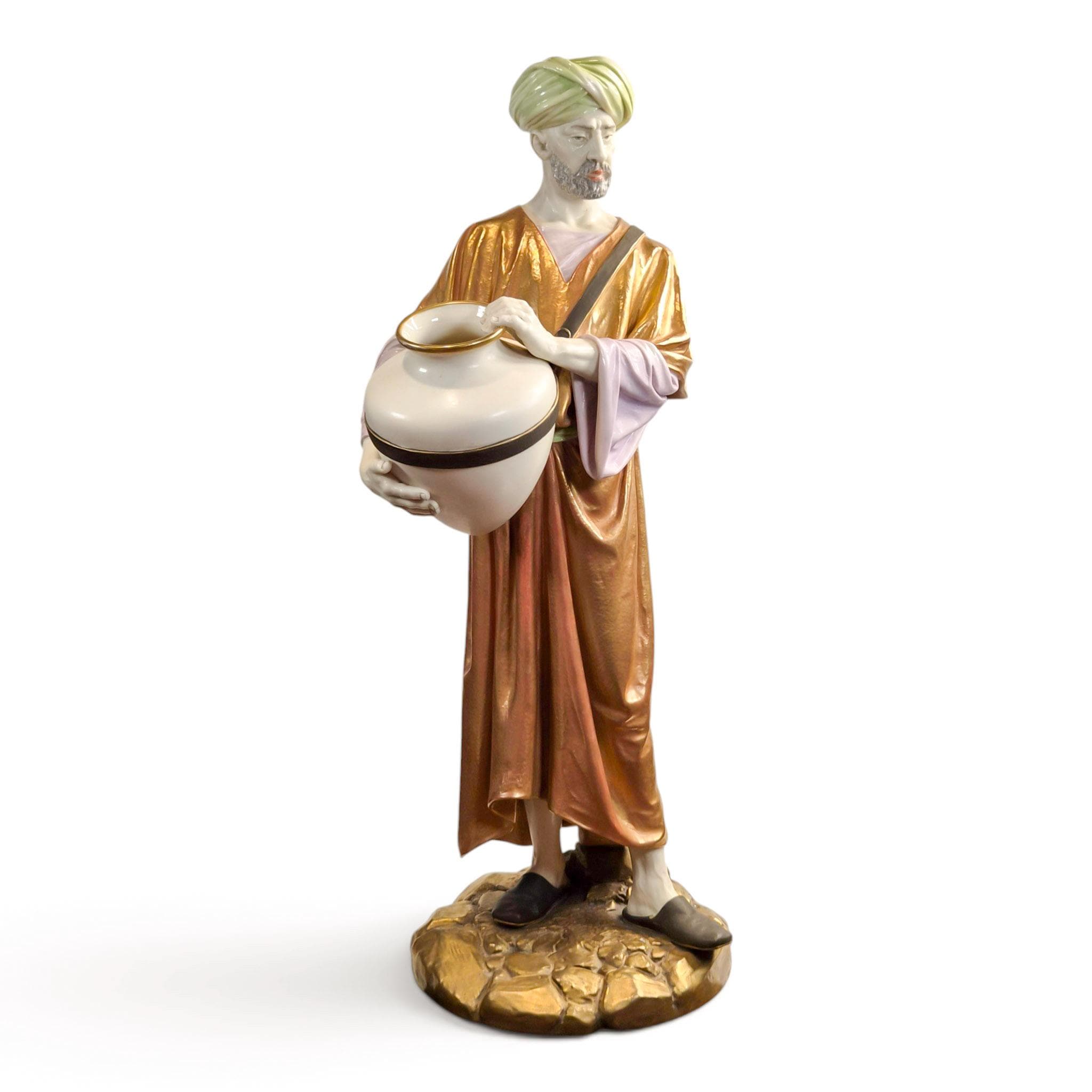 James Hadley Royal Worcester large Cairo Water Carrier Patent Metallic 1886