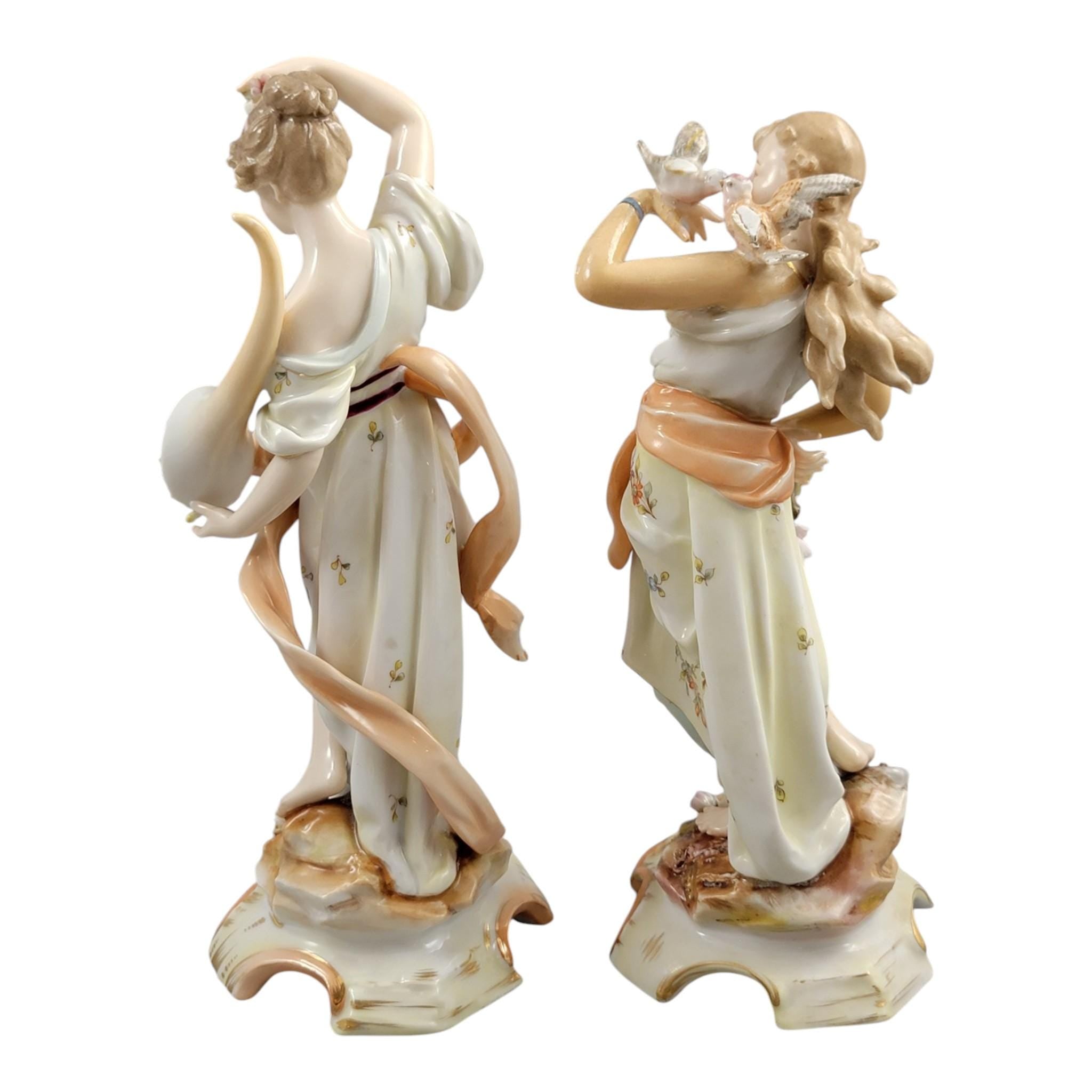Christian Nonne Volkstedt spring autumn pair c.1780–1800 porcelain figures