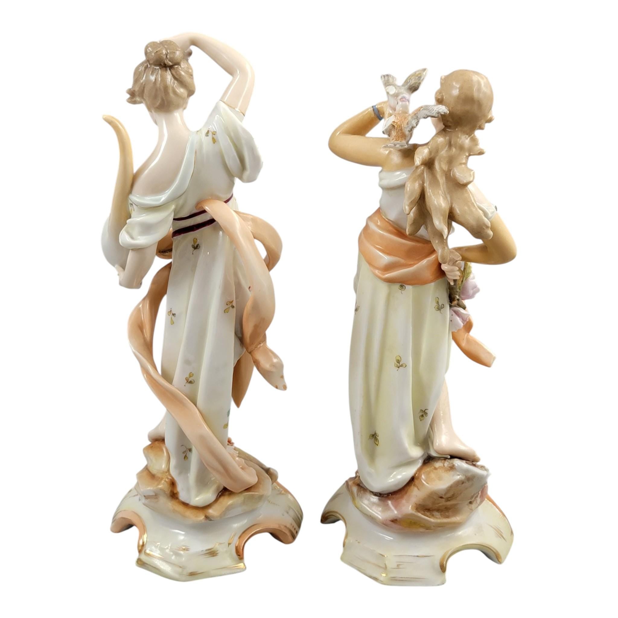 Christian Nonne Volkstedt spring autumn pair c.1780–1800 porcelain figures