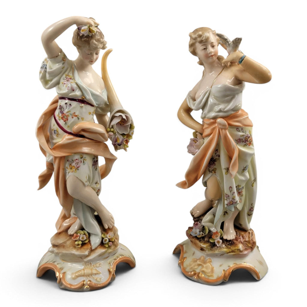 Christian Nonne Volkstedt spring autumn pair c.1780–1800 porcelain figures