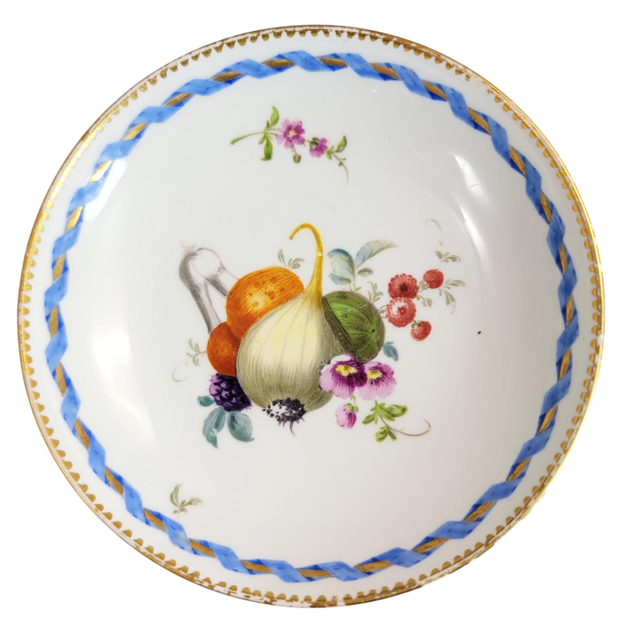 Rare Meissen Marcolini saucer blue ribbon border c. 1774–1814