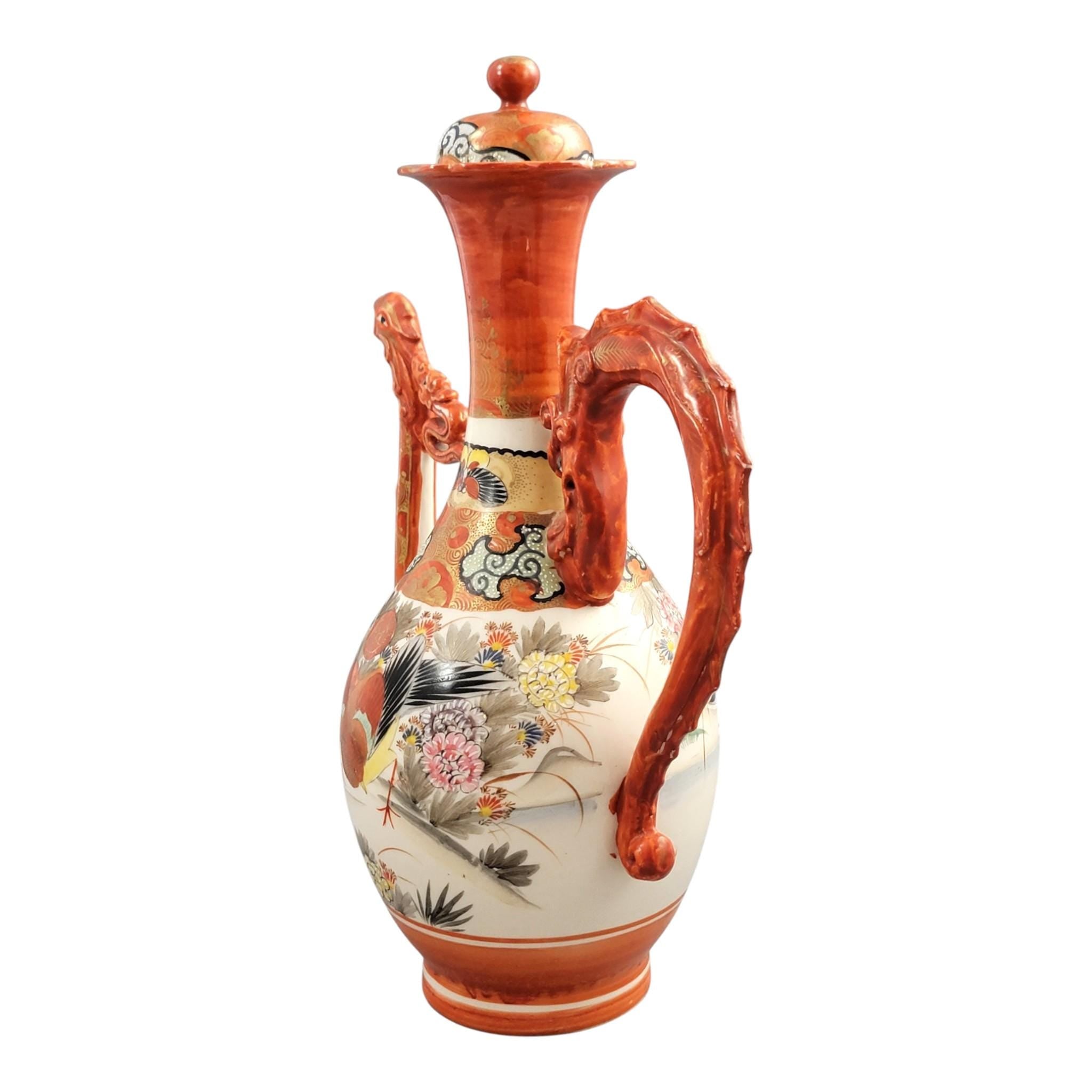 Large Kutani dragon ewer with phoenix spout, Meiji period c. 1880–1900