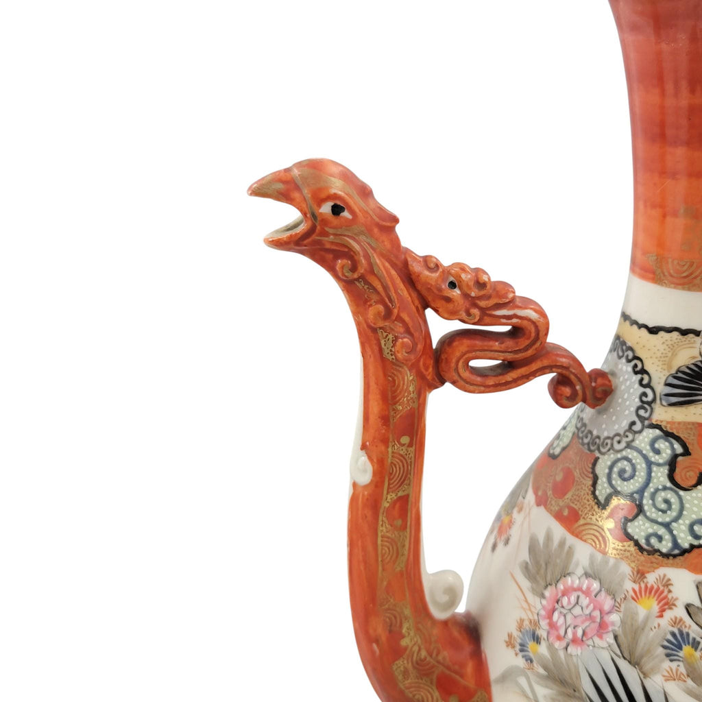 Large Kutani dragon ewer with phoenix spout, Meiji period c. 1880–1900