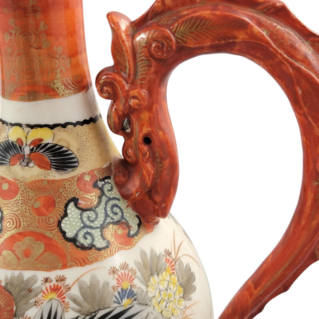 Large Kutani dragon ewer with phoenix spout, Meiji period c. 1880–1900