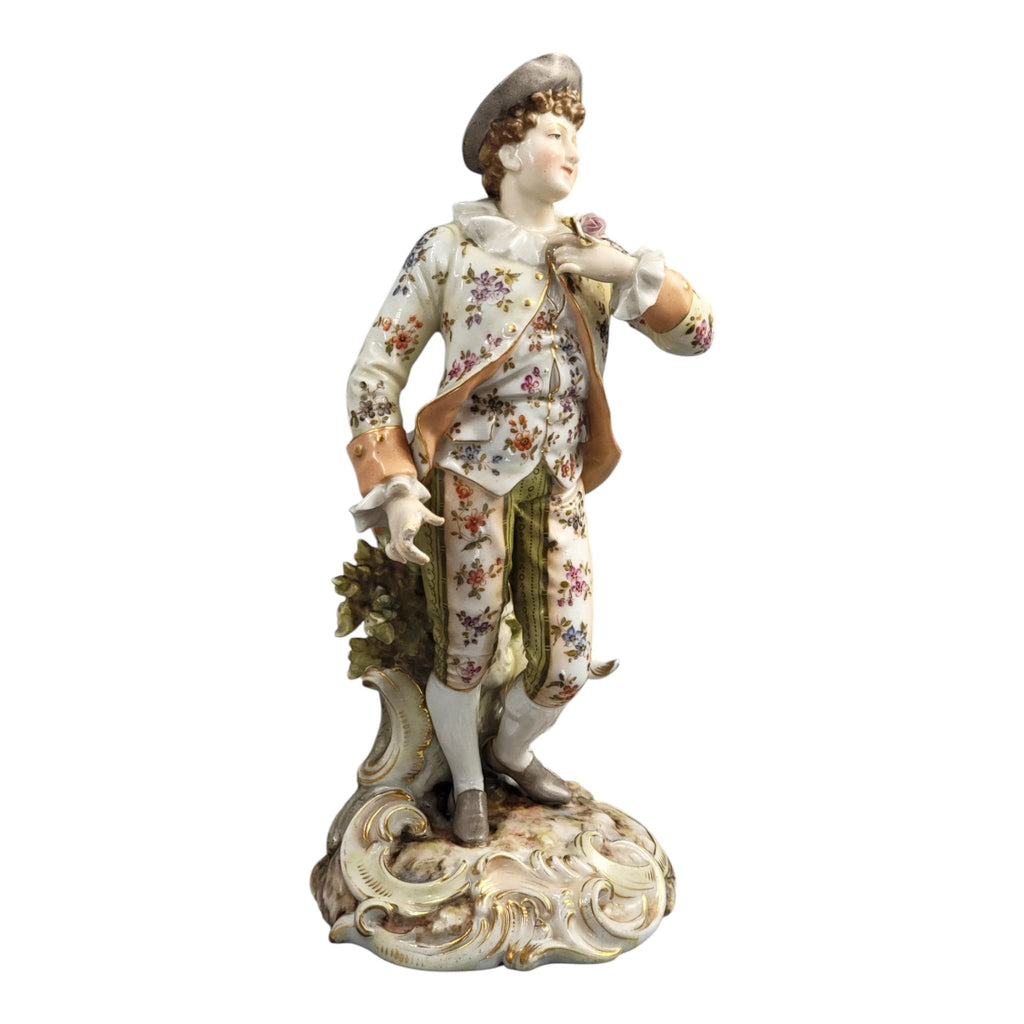 Volkstedt porcelain figure young gallant Triebner Ens Eckert c. 1880