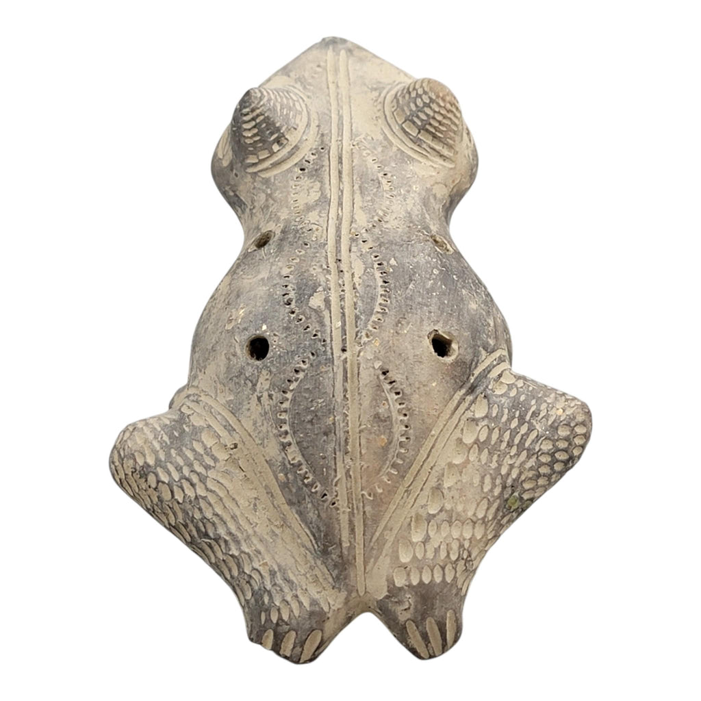 Pre-Columbian frog whistle, Chimú ceramic ocarina, Peru c. 1100–1470