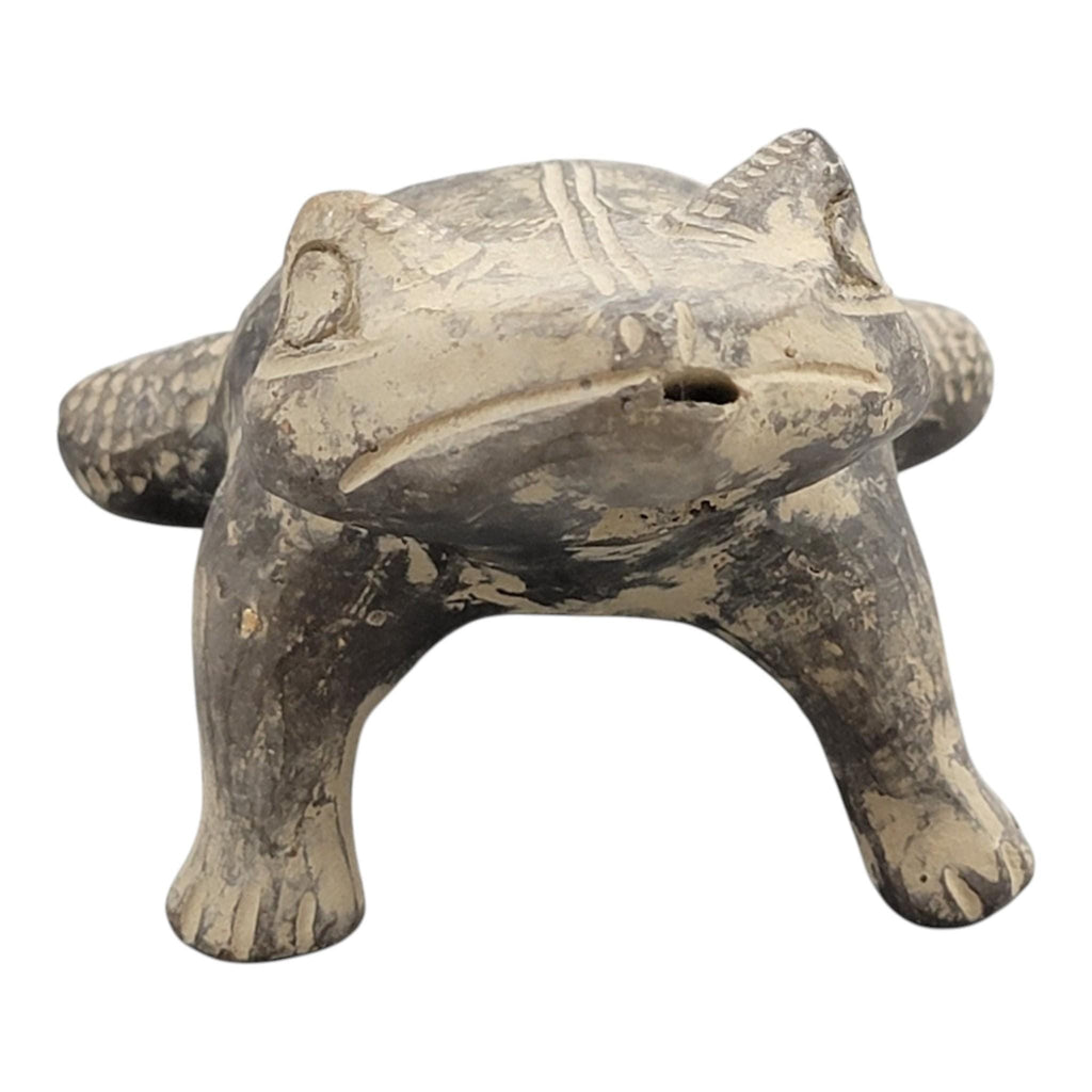 Pre-Columbian frog whistle, Chimú ceramic ocarina, Peru c. 1100–1470
