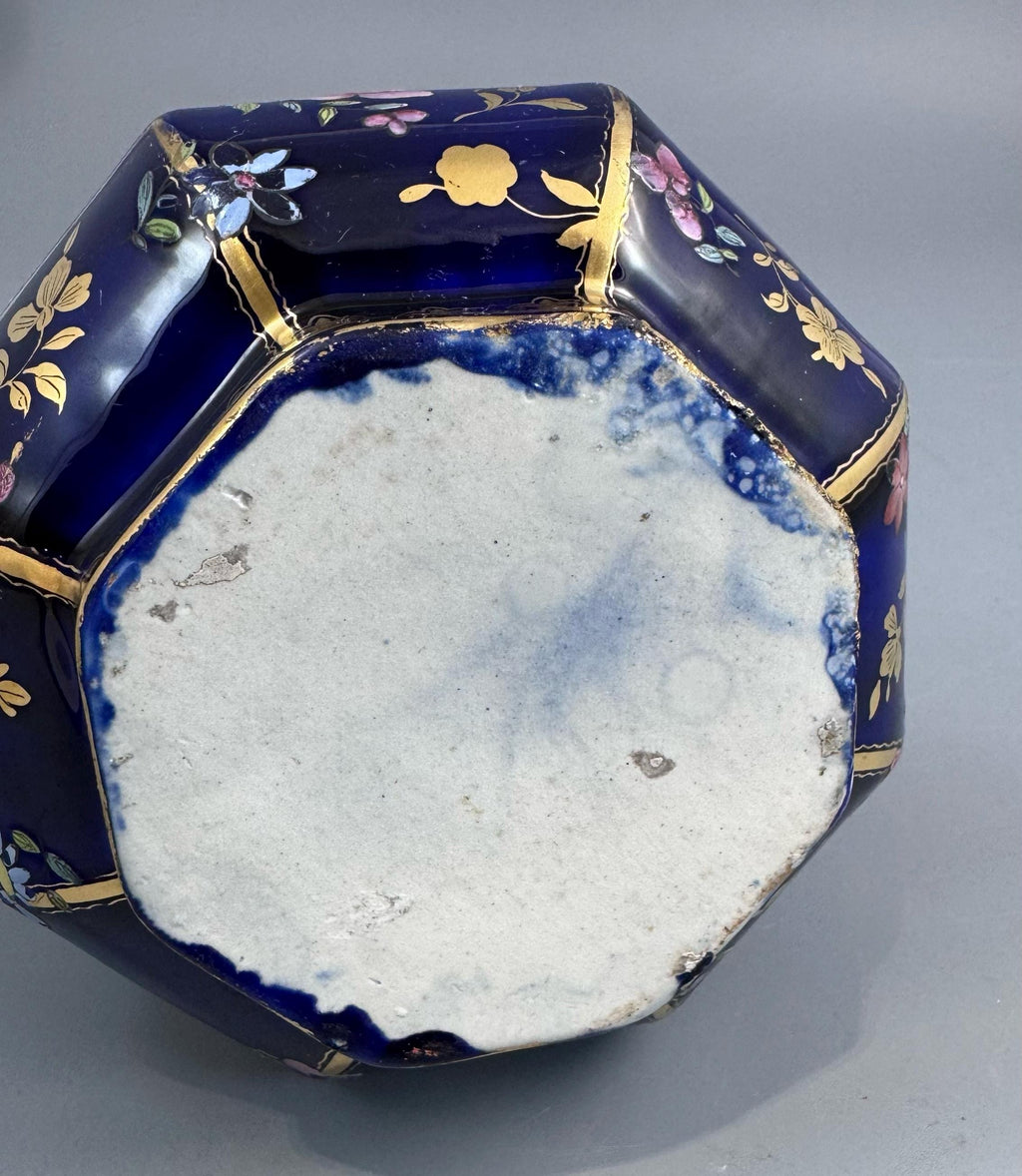 Mason's Ironstone Chinoiserie Ewer with Grotesque Handle, Cobalt Blue Ground, Early to Mid-19th Century