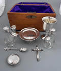 Scottish Presbyterian Portable Communion Set, Sterling Silver, Fitted Pine Case