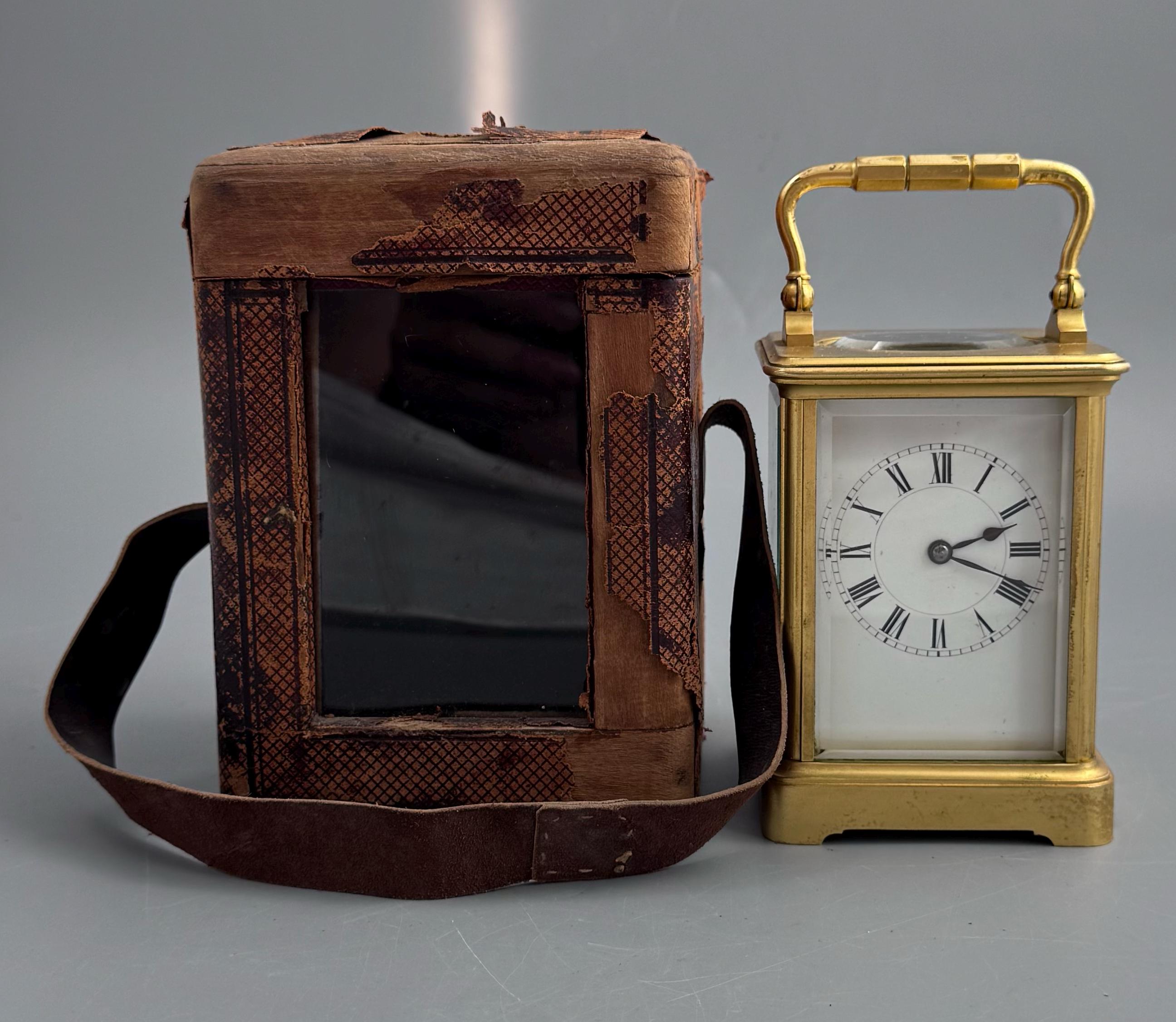 Henri Jacot Paris Eight-Day Striking Carriage Clock with Original Travel Case