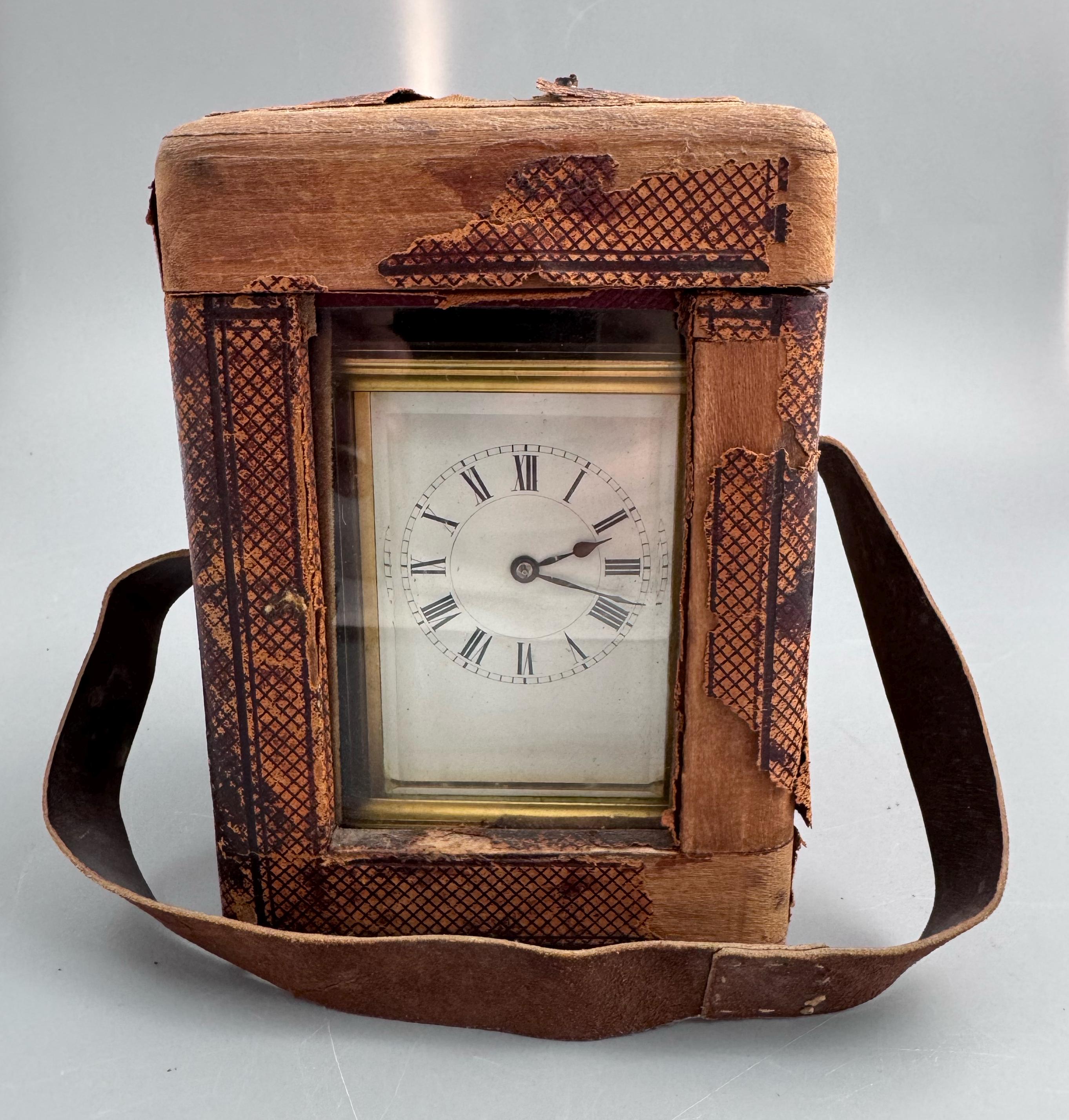 Henri Jacot Paris Eight-Day Striking Carriage Clock with Original Travel Case