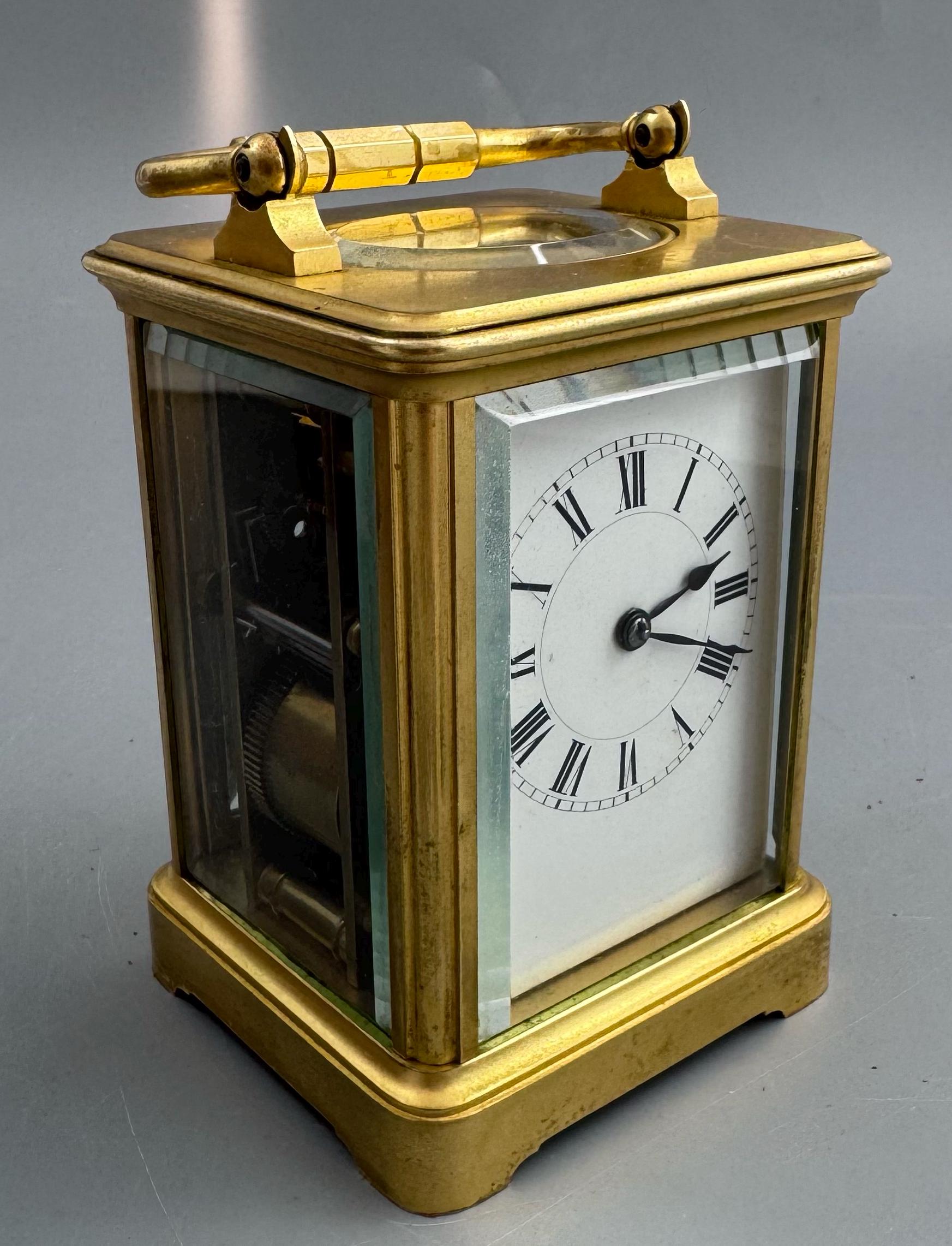 Henri Jacot Paris Eight-Day Striking Carriage Clock with Original Travel Case