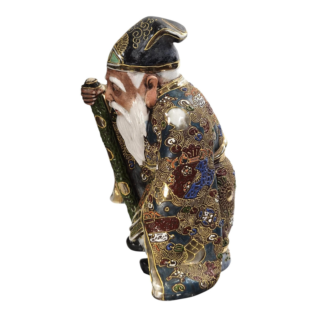 Rare Japanese Kutani Jurojin figure Meiji porcelain God of Longevity c. 1880–1910