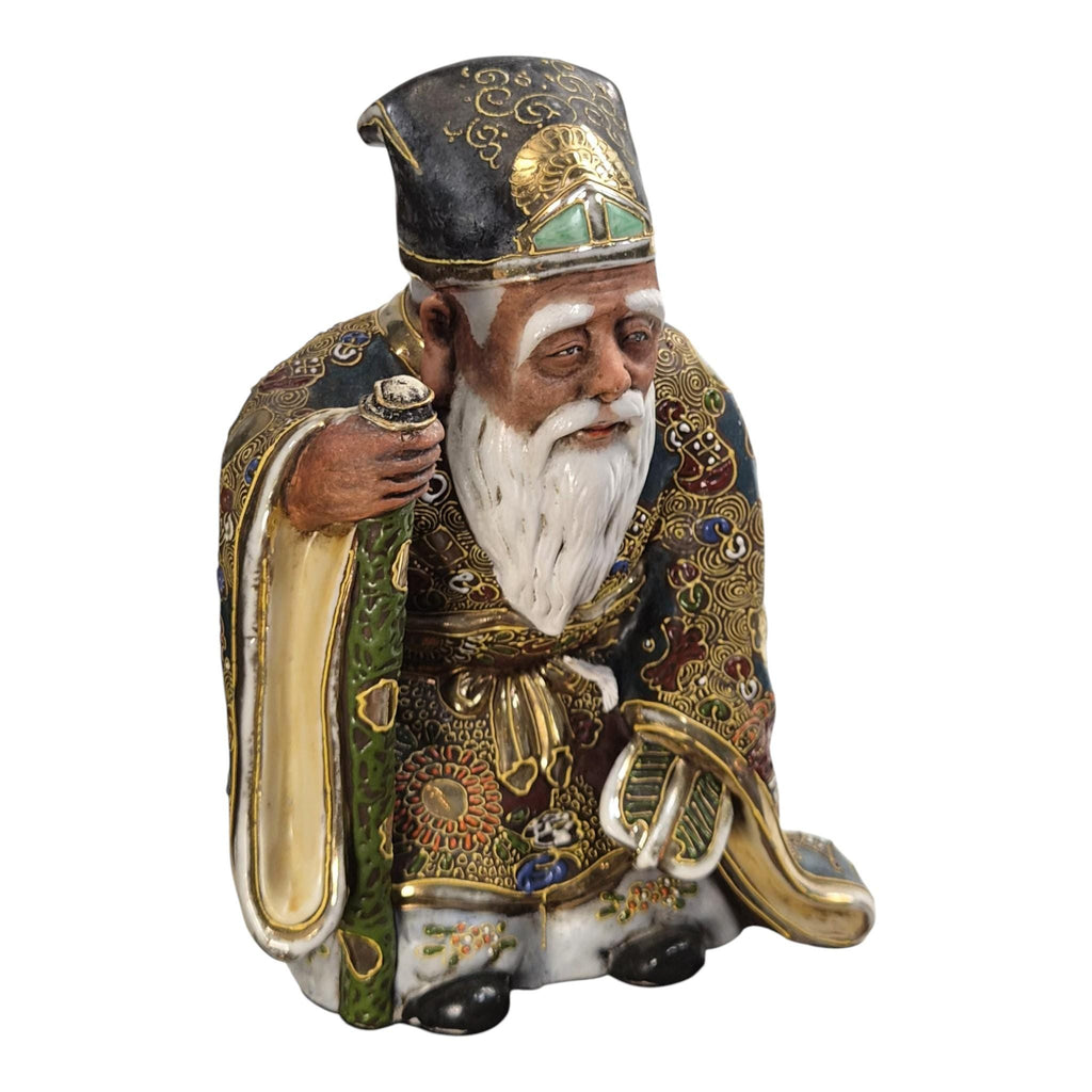 Rare Japanese Kutani Jurojin figure Meiji porcelain God of Longevity c. 1880–1910